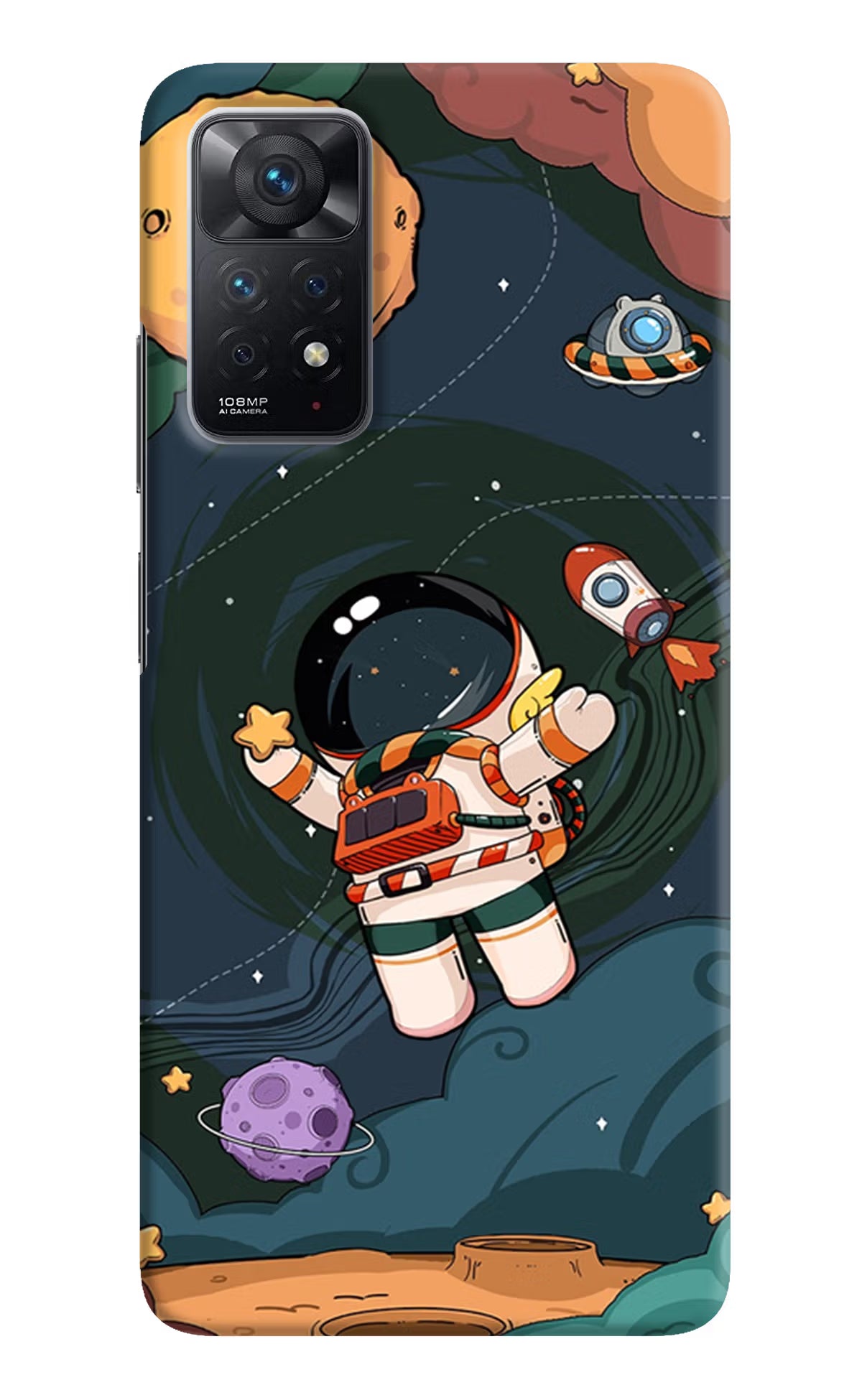 Cartoon Astronaut Redmi Note 11 Pro Hard Case Back Cover by Casekaro
