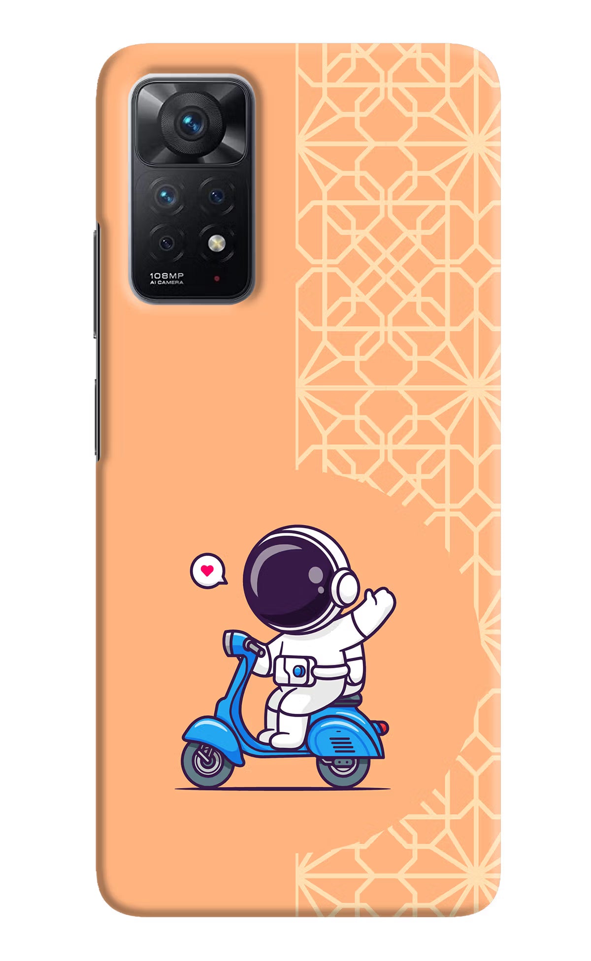 Cute Astronaut Riding Redmi Note 11 Pro Hard Case Back Cover by Casekaro