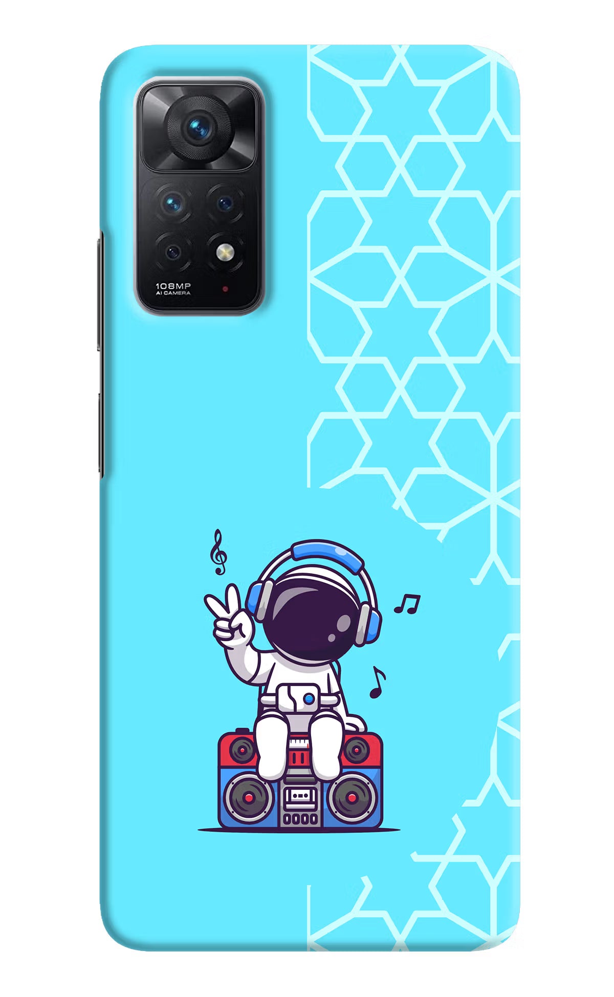 Cute Astronaut Chilling Redmi Note 11 Pro Hard Case Back Cover by Casekaro