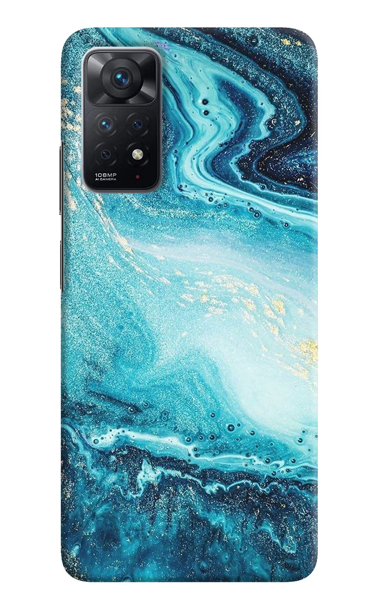 Blue Glitter Marble Redmi Note 11 Pro Hard Case Back Cover by Casekaro