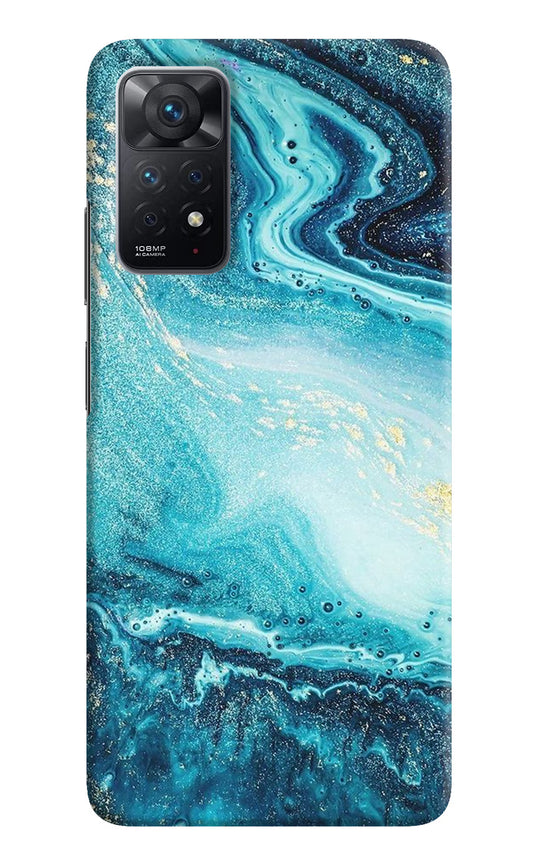 Blue Glitter Marble Redmi Note 11 Pro Hard Case Back Cover by Casekaro