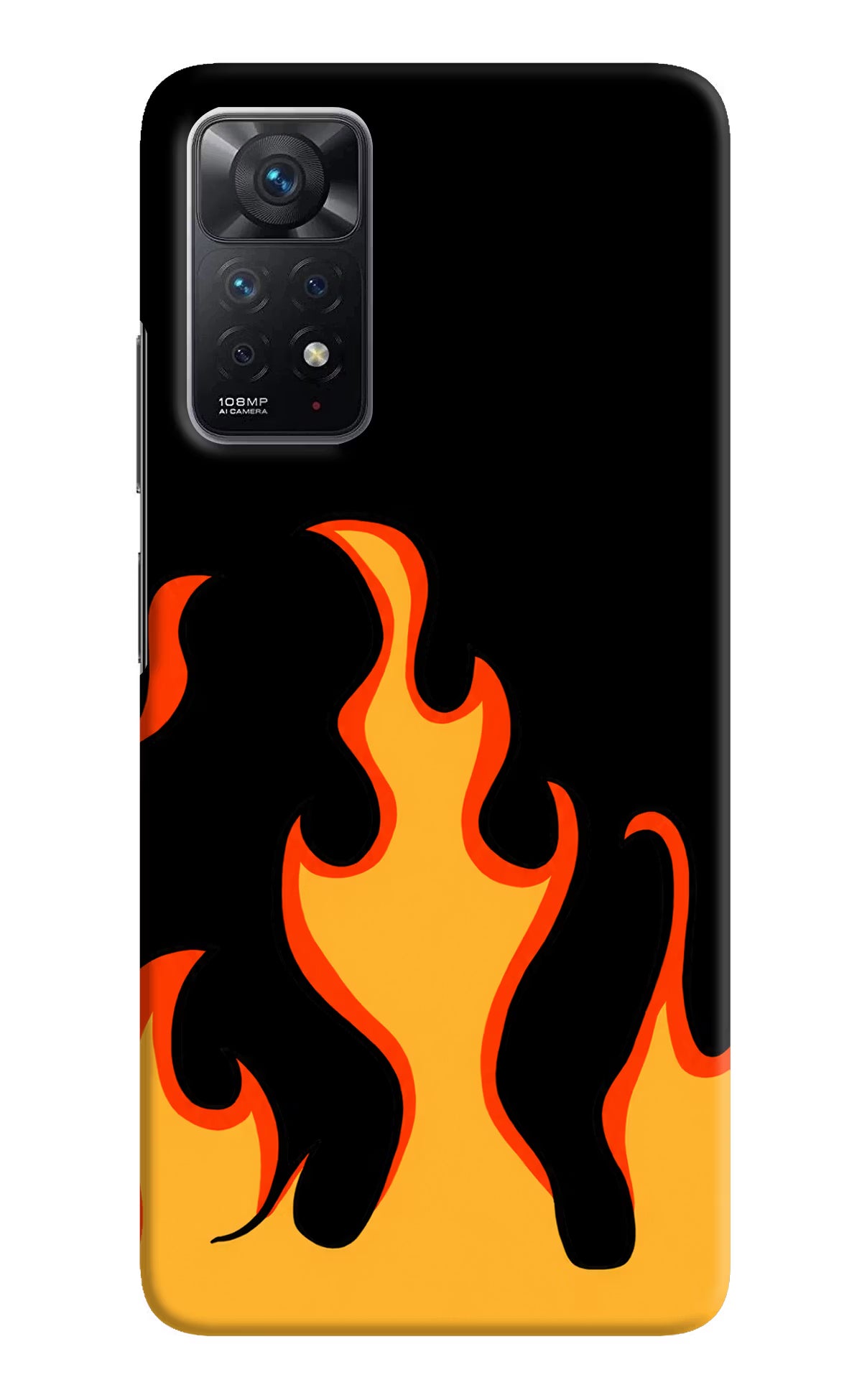Fired Up – Black Redmi Note 11 Pro Hard Case Back Cover by Casekaro