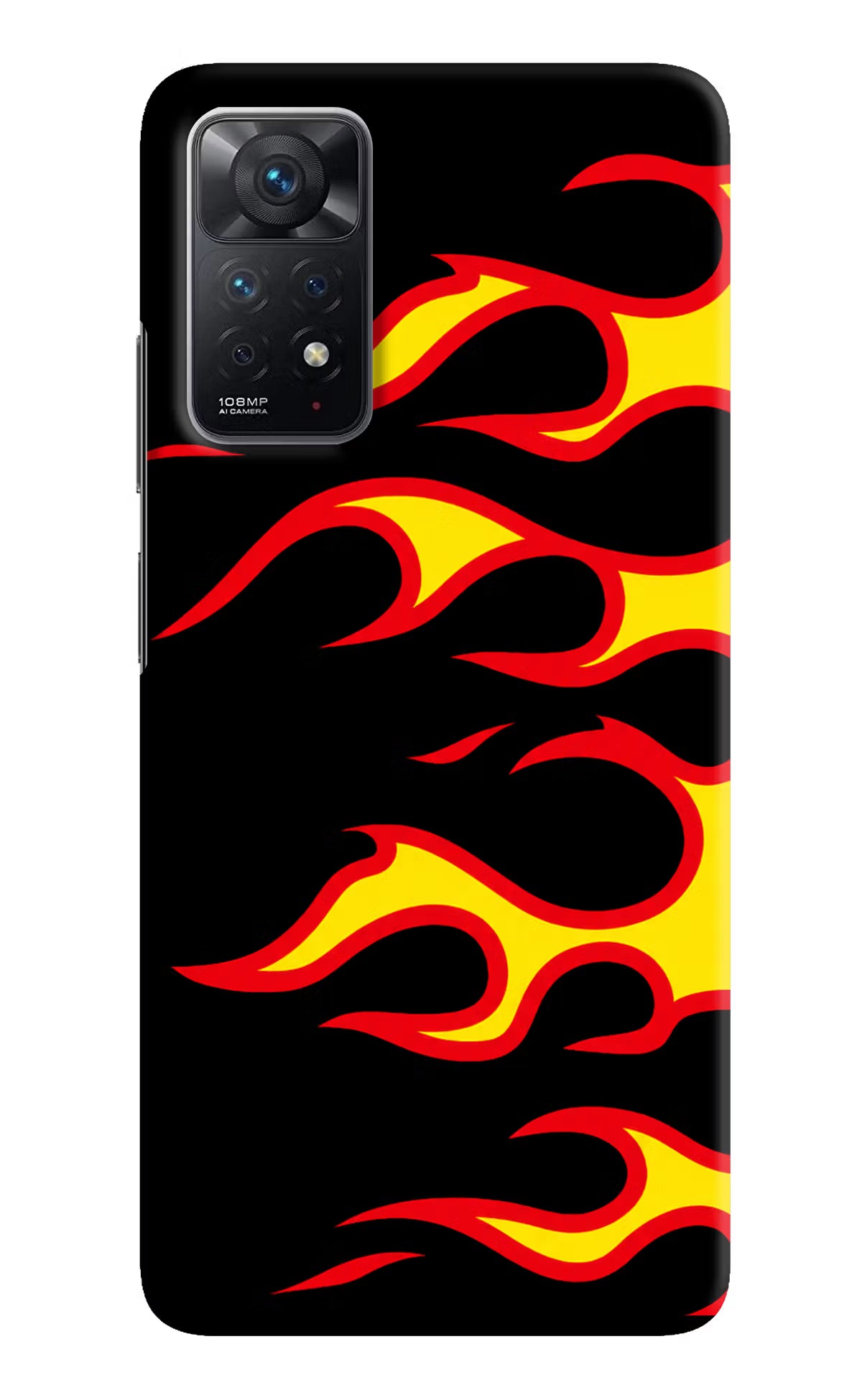 Side Sweep Flames Redmi Note 11 Pro Hard Case Back Cover by Casekaro