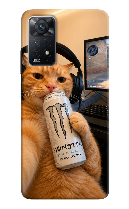 Gamer Cat Energy Redmi Note 11 Pro Hard Case Back Cover by Casekaro