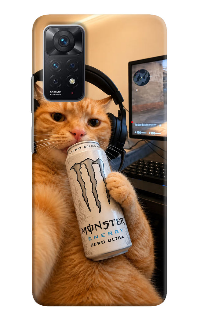 Gamer Cat Energy Redmi Note 11 Pro Hard Case Back Cover by Casekaro
