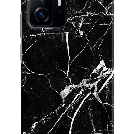 Black Marble Pattern Mi 11T Pro 5G Hard Case Back Cover by Casekaro