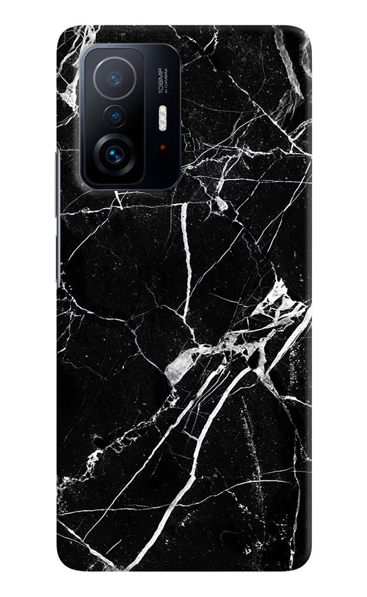 Black Marble Pattern Mi 11T Pro 5G Hard Case Back Cover by Casekaro