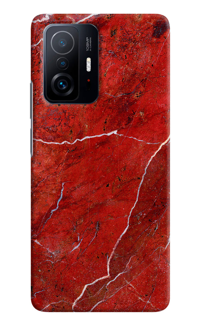 Red Marble Design Mi 11T Pro 5G Hard Case Back Cover by Casekaro