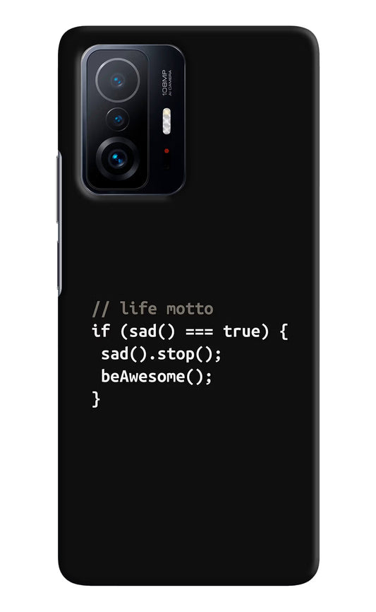 Life Motto Code Mi 11T Pro 5G Hard Case Back Cover by Casekaro