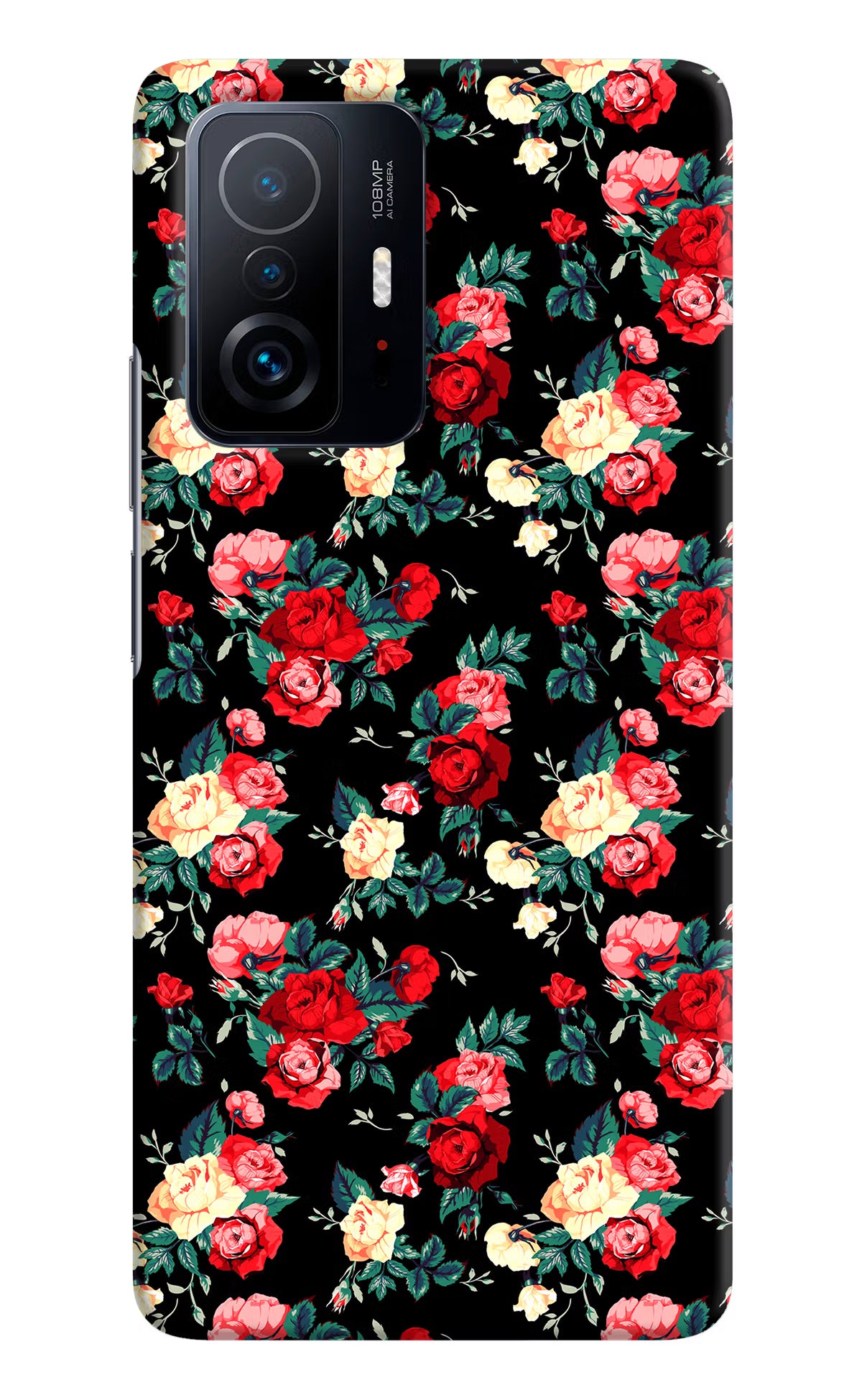 Rose Pattern Mi 11T Pro 5G Hard Case Back Cover by Casekaro