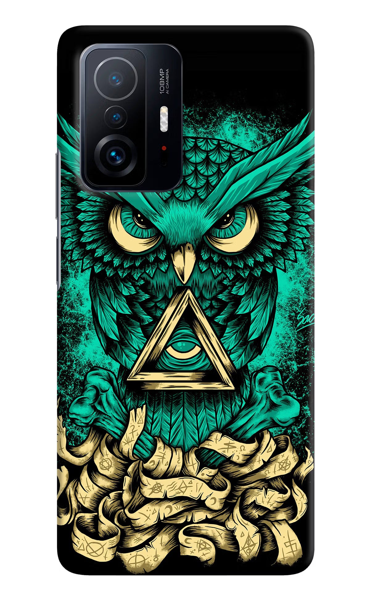Green Owl Mi 11T Pro 5G Hard Case Back Cover by Casekaro