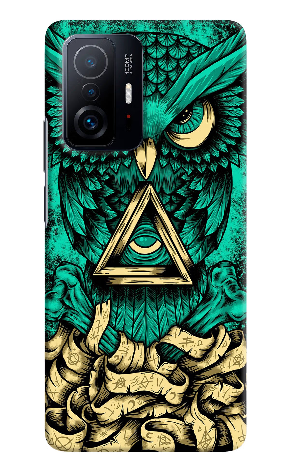 Green Owl Mi 11T Pro 5G Hard Case Back Cover by Casekaro