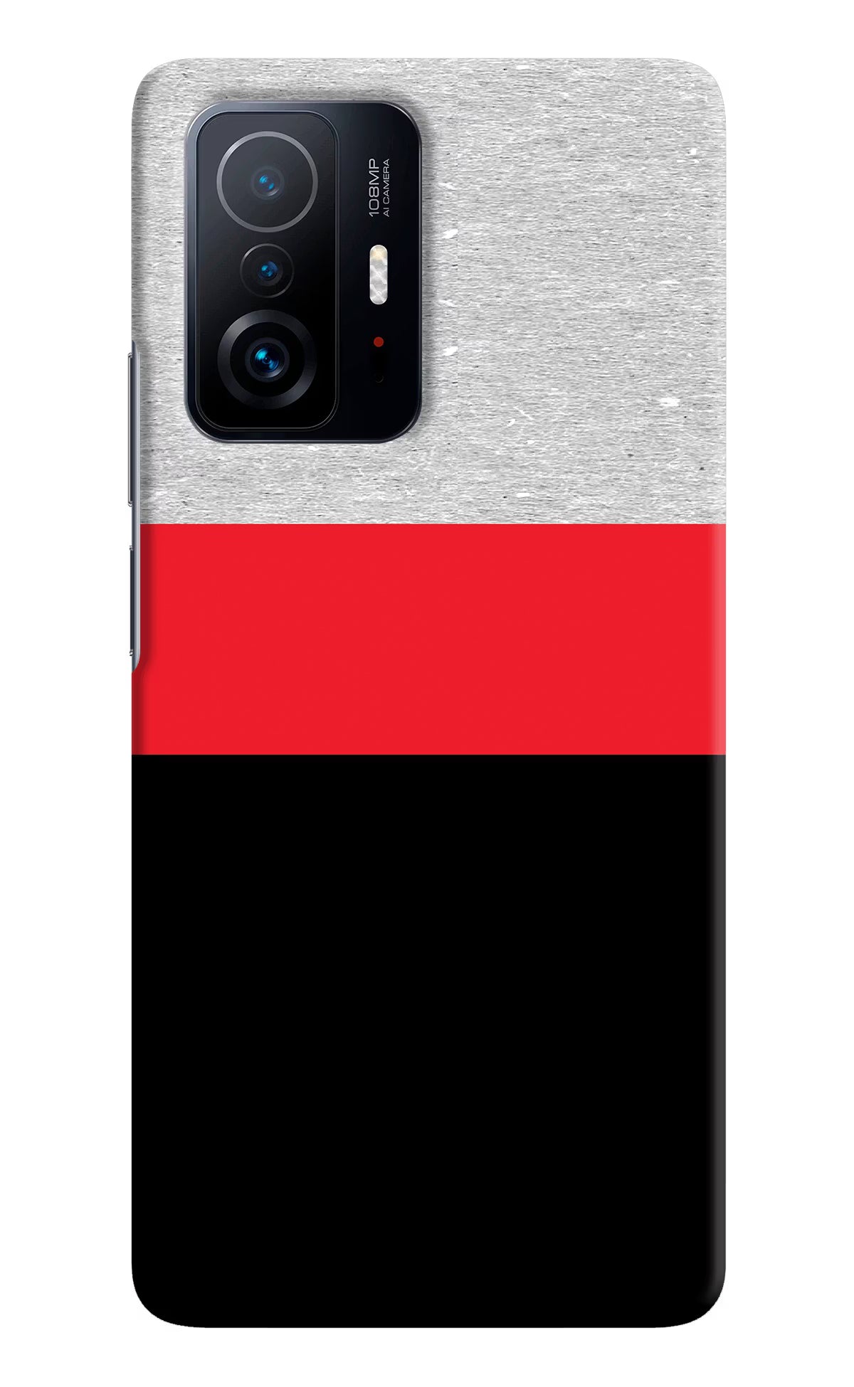 Tri Color Pattern Mi 11T Pro 5G Hard Case Back Cover by Casekaro