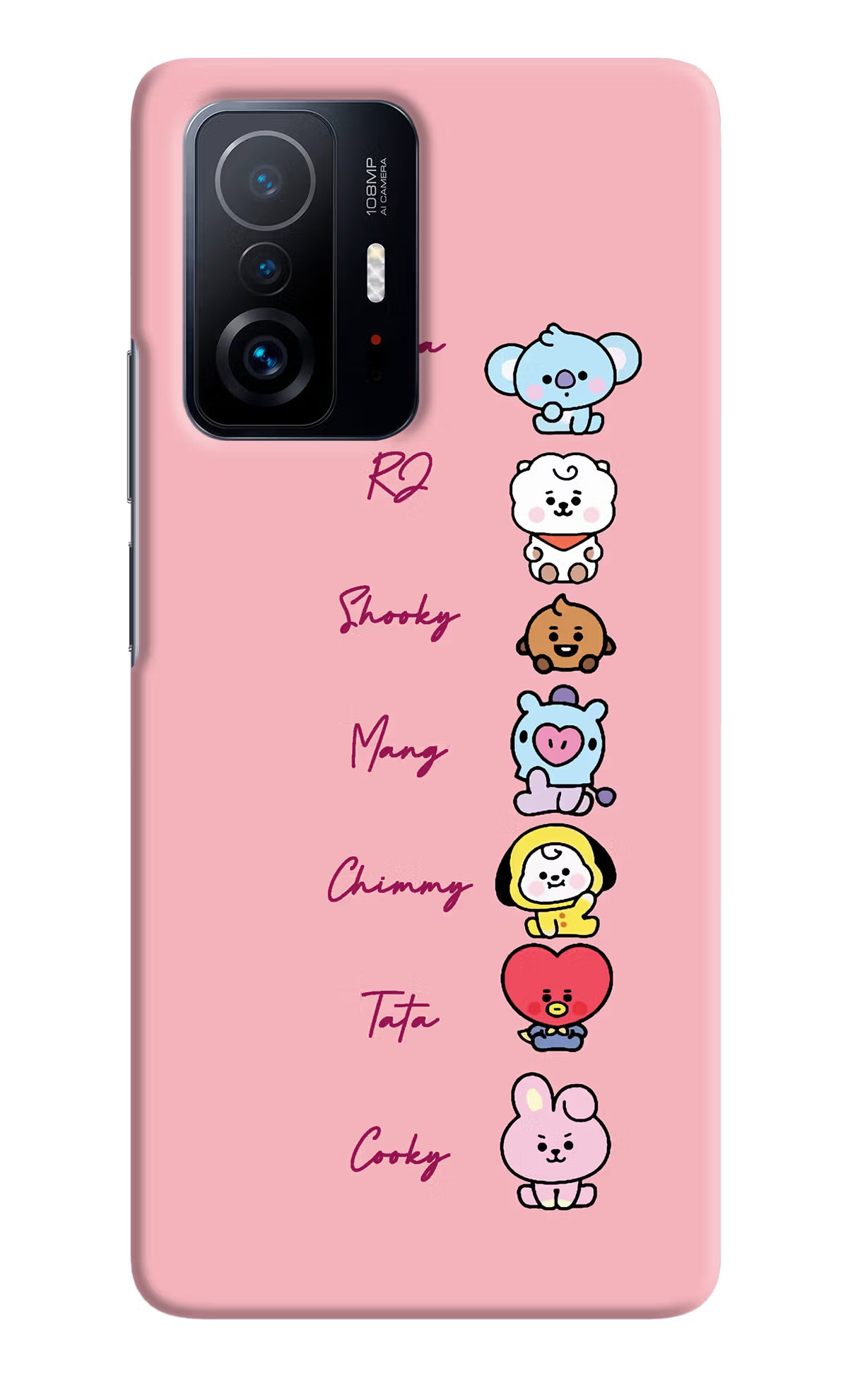 BTS names Mi 11T Pro 5G Hard Case Back Cover by Casekaro