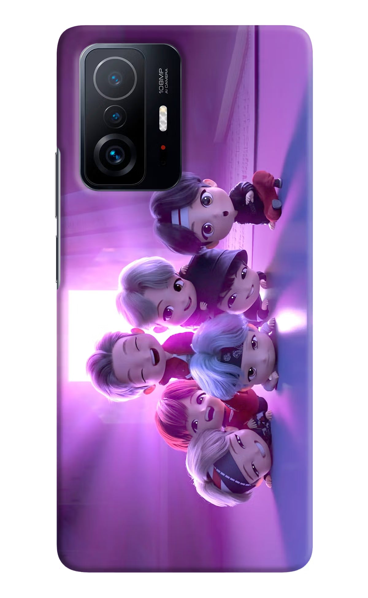 BTS Chibi Mi 11T Pro 5G Hard Case Back Cover by Casekaro