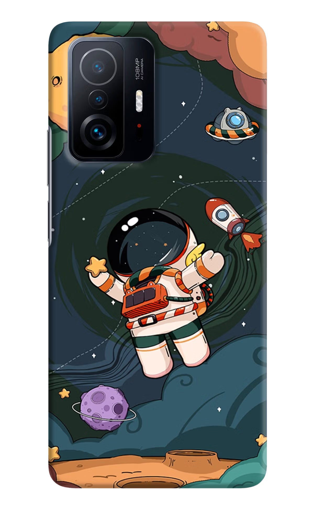 Cartoon Astronaut Mi 11T Pro 5G Hard Case Back Cover by Casekaro