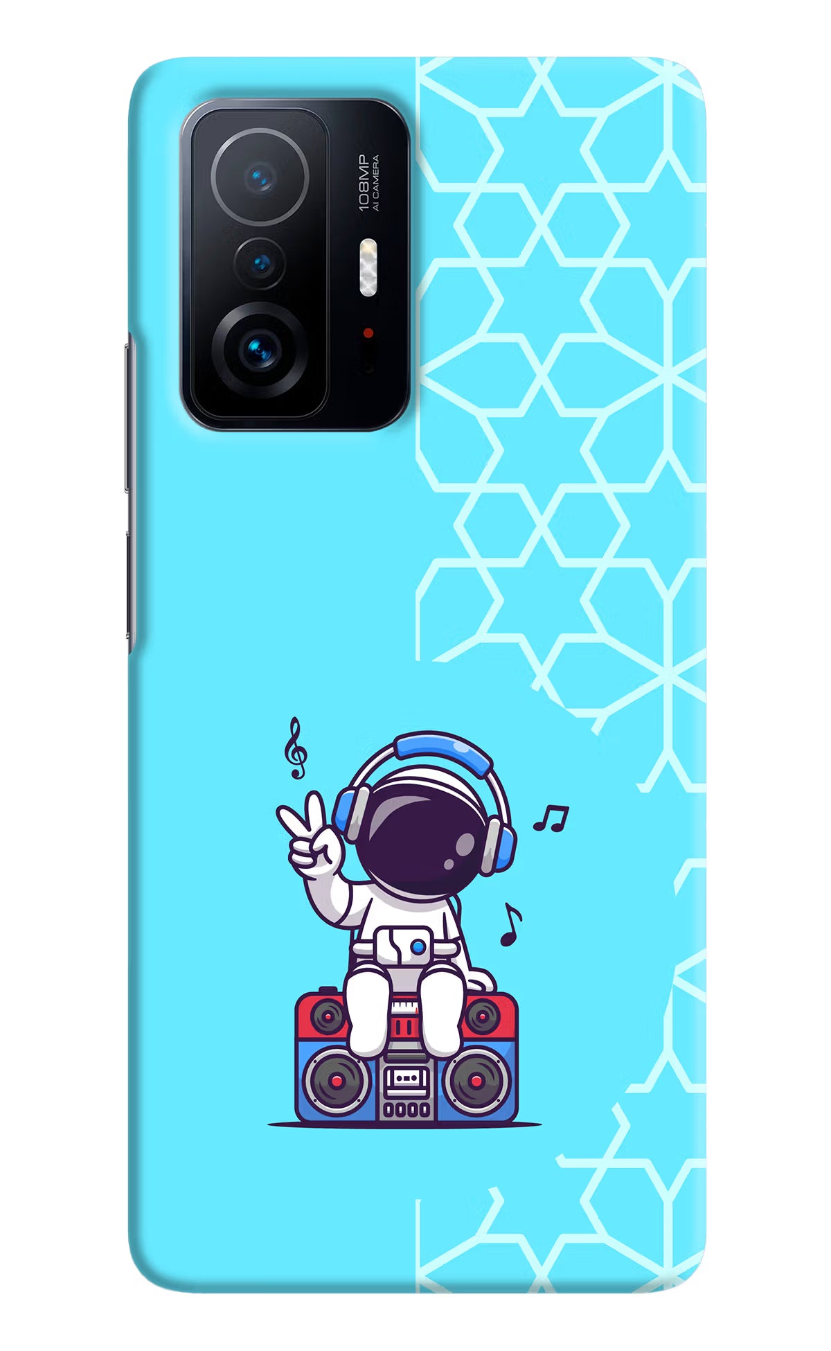 Cute Astronaut Chilling Mi 11T Pro 5G Hard Case Back Cover by Casekaro