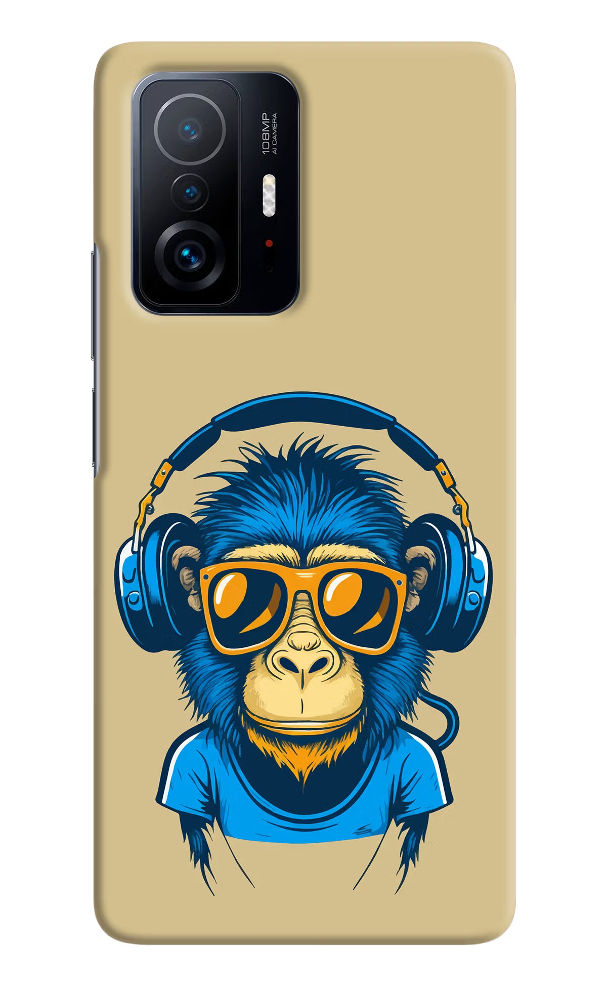Monkey Headphone Mi 11T Pro 5G Hard Case Back Cover by Casekaro