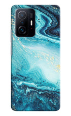 Blue Glitter Marble Mi 11T Pro 5G Hard Case Back Cover by Casekaro