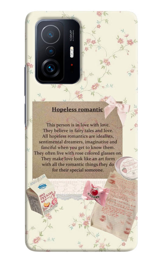 Hopeless Romantic Mi 11T Pro 5G Hard Case Back Cover by Casekaro