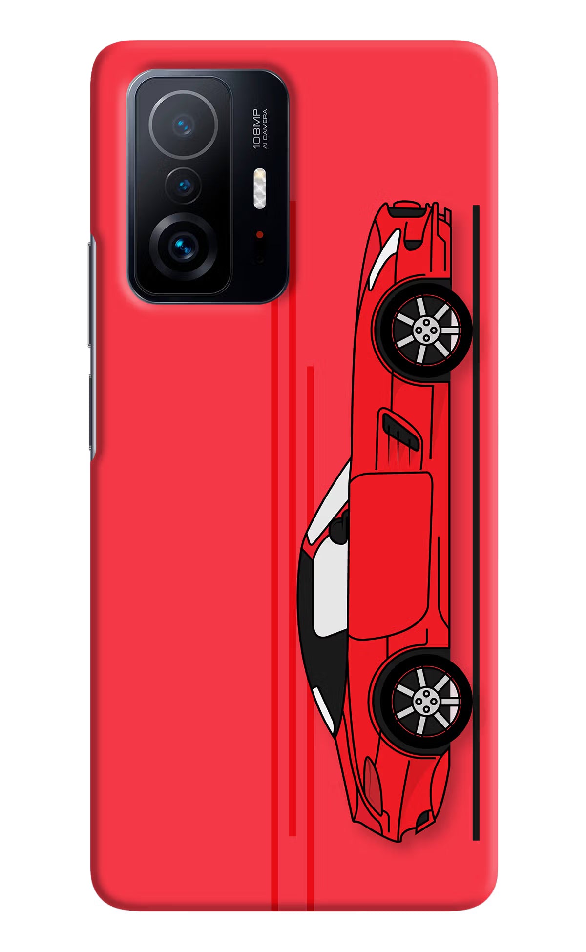 Red Velocity Mi 11T Pro 5G Hard Case Back Cover by Casekaro