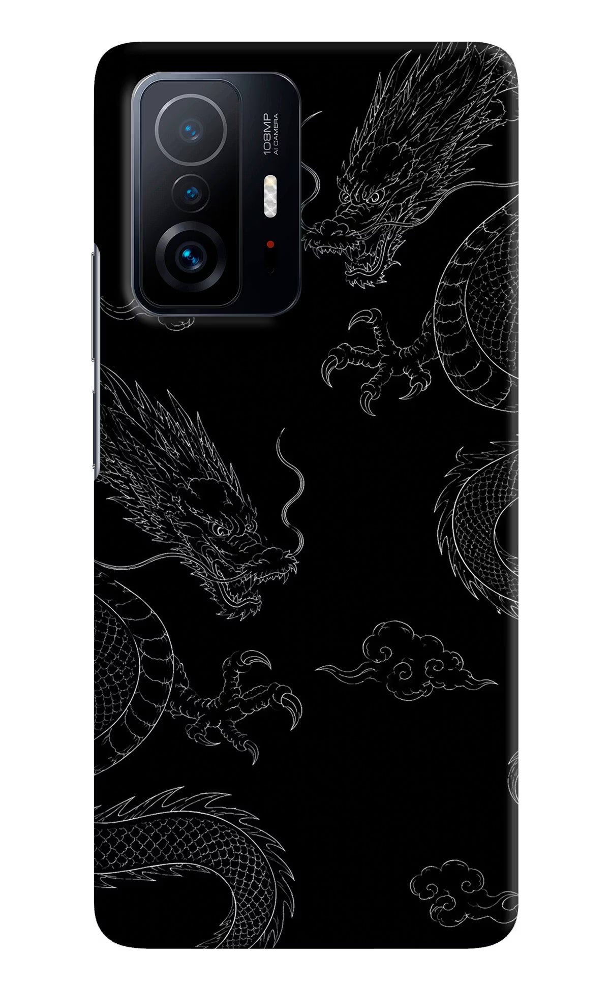 Twin Dragons Mi 11T Pro 5G Hard Case Back Cover by Casekaro