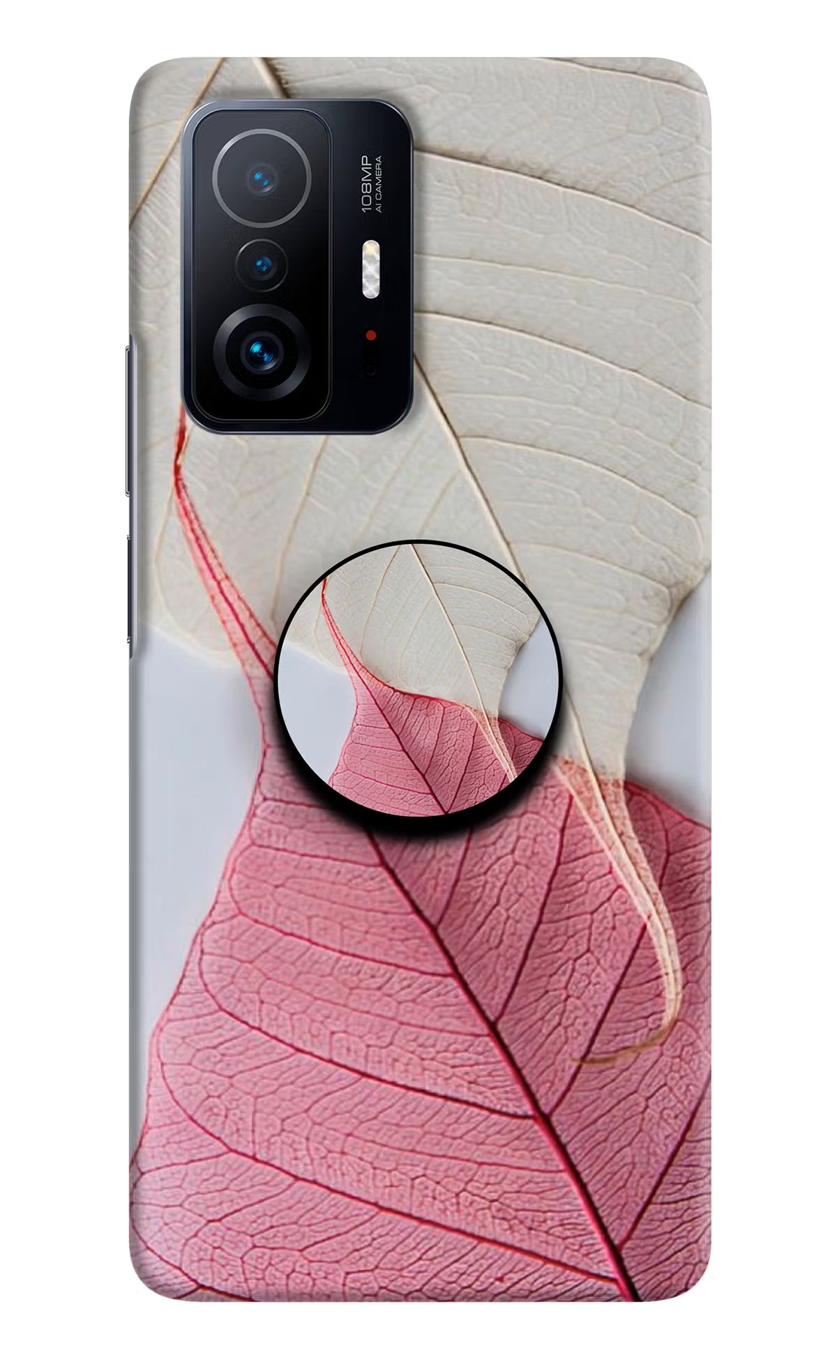 White Pink Leaf Mi 11T Pro 5G Pop Case by Casekaro