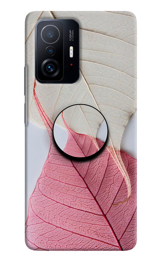 White Pink Leaf Mi 11T Pro 5G Pop Case by Casekaro