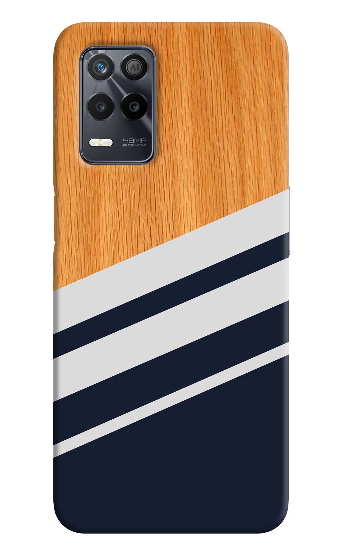 Blue and white wooden Realme 9 5G Back Cover