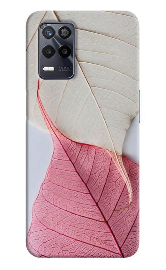 White Pink Leaf Realme 9 5G Back Cover