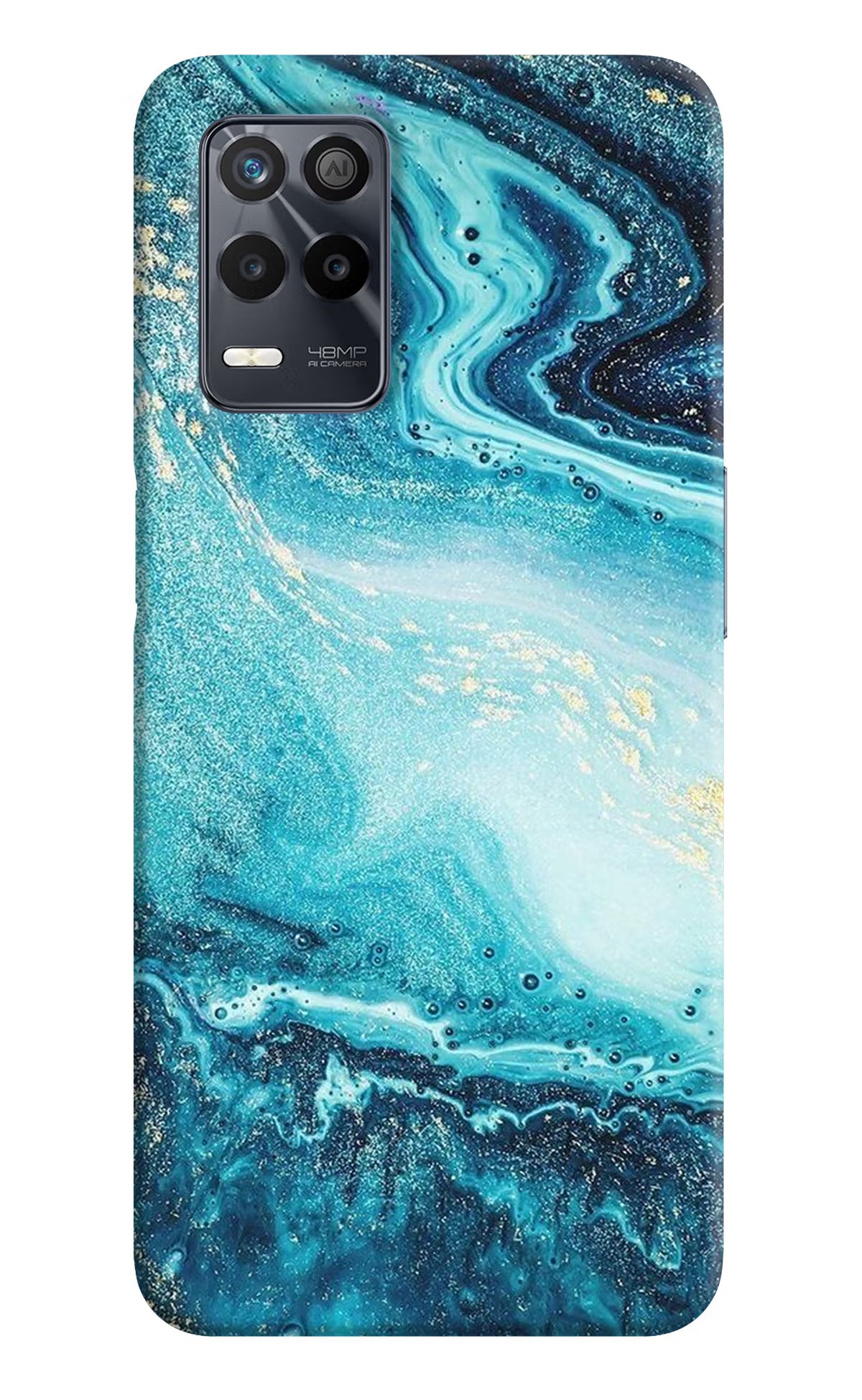 Blue Glitter Marble Realme 9 5G Back Cover