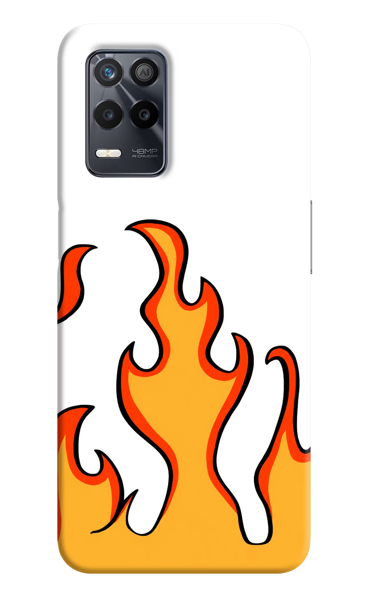 Fired Up – White Realme 9 5G Hard Case Back Cover by Casekaro