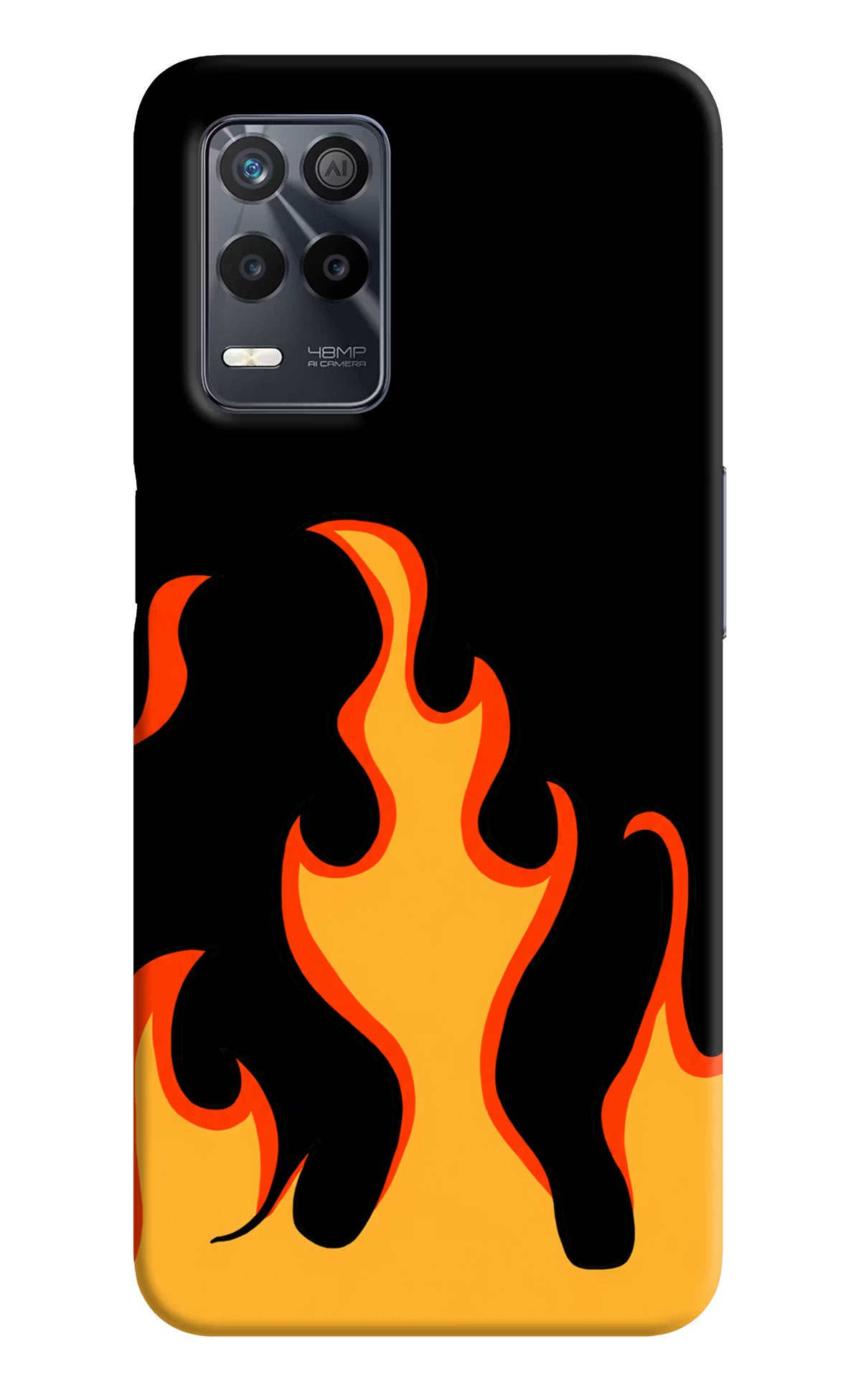 Fired Up – Black Realme 9 5G Hard Case Back Cover by Casekaro