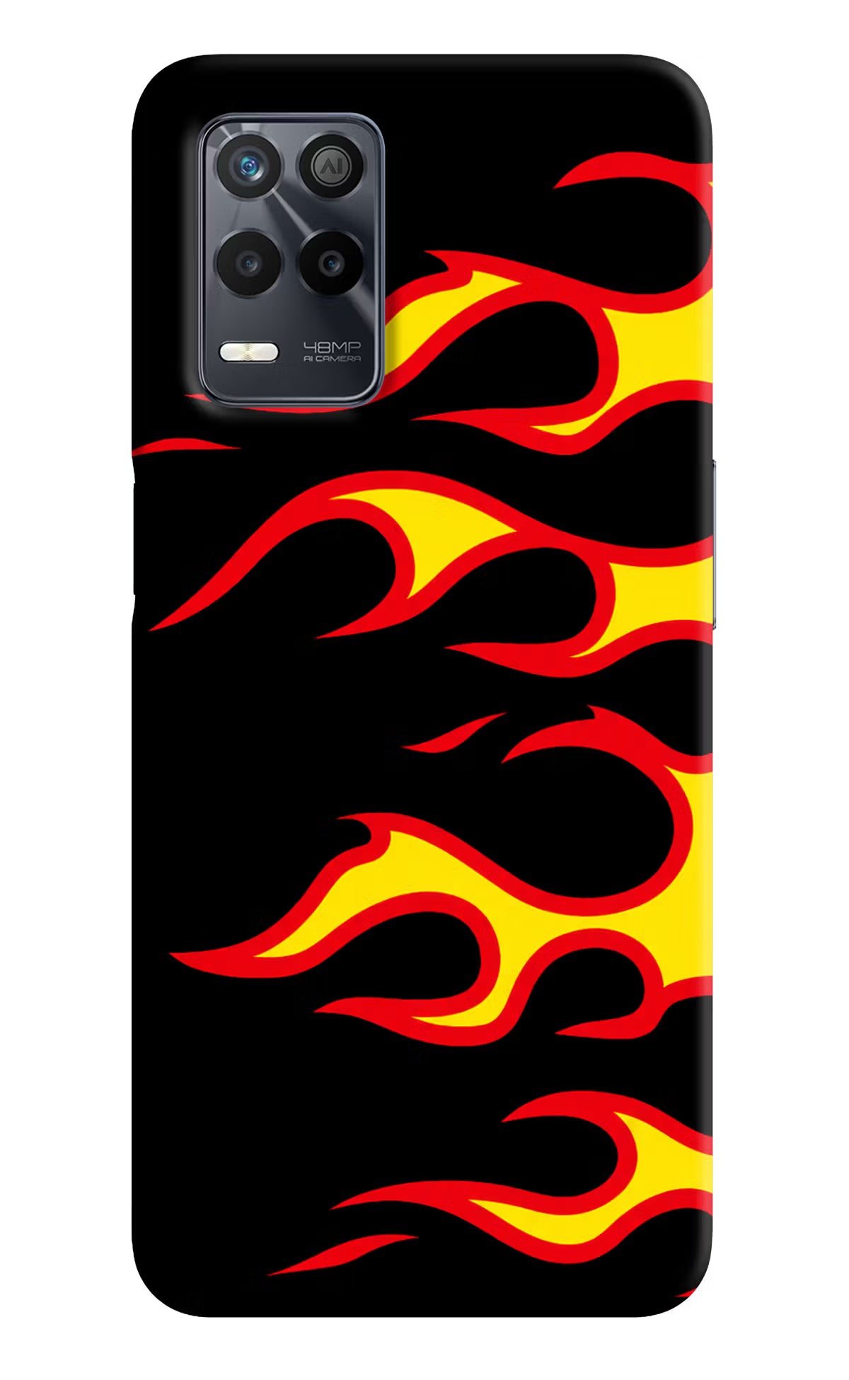 Side Sweep Flames Realme 9 5G Hard Case Back Cover by Casekaro