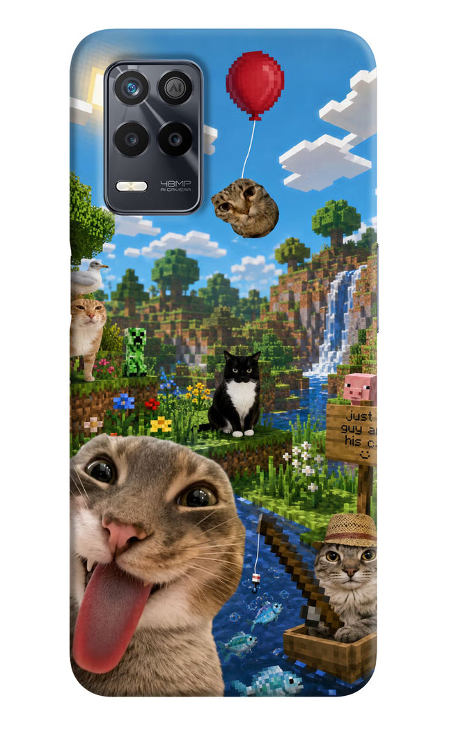 Minecraft Cat Chaos Realme 9 5G Hard Case Back Cover by Casekaro