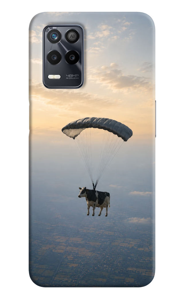 Skydiving Cow Realme 9 5G Hard Case Back Cover by Casekaro