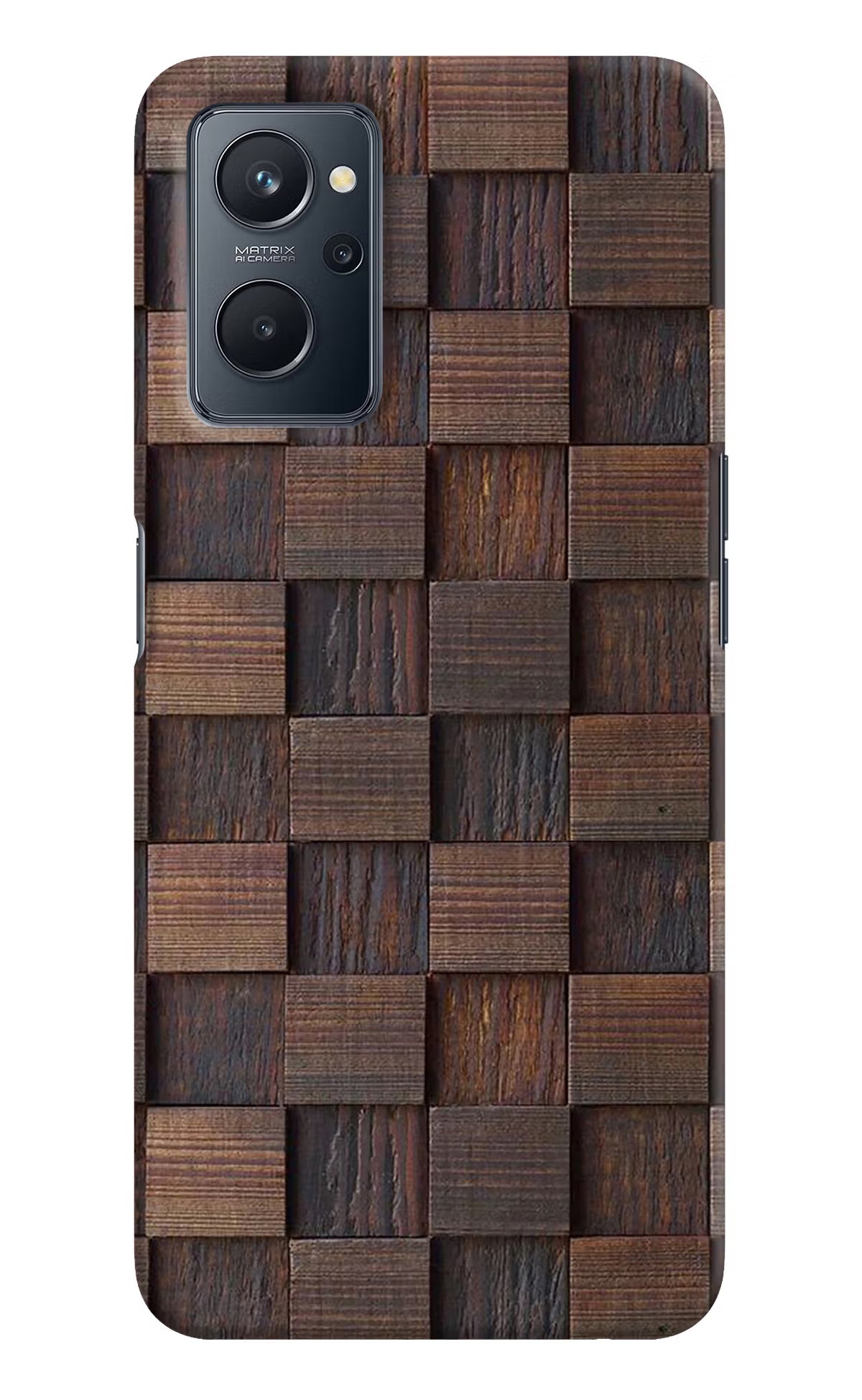 Wooden Cube Design Realme 9i 4G Hard Case Back Cover by Casekaro