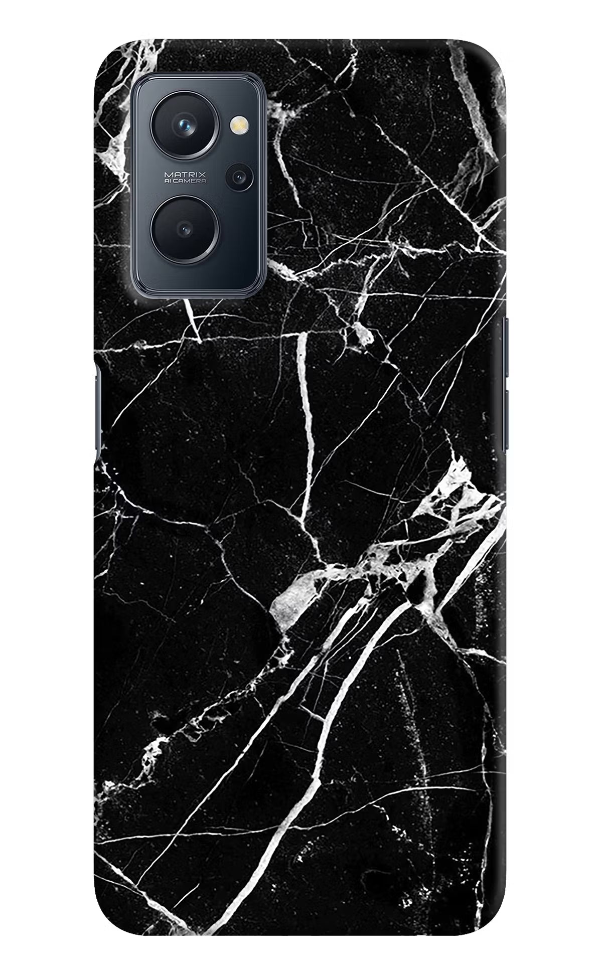 Black Marble Pattern Realme 9i 4G Hard Case Back Cover by Casekaro