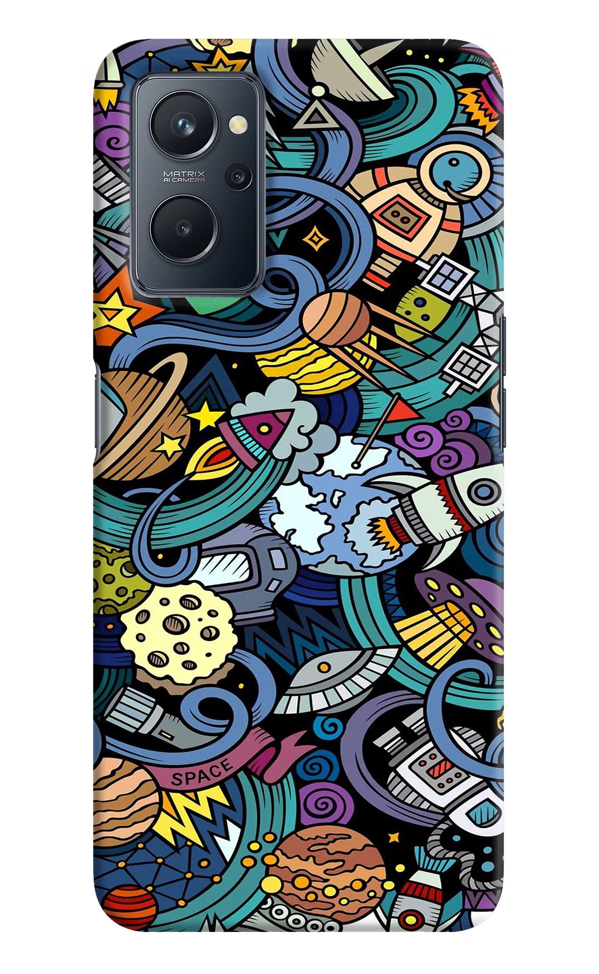 Space Abstract Realme 9i 4G Hard Case Back Cover by Casekaro
