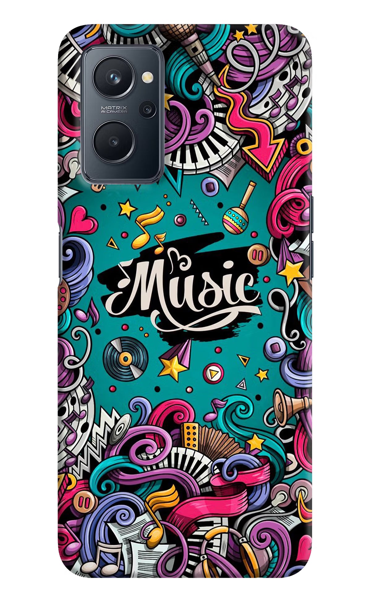 Music Graffiti Realme 9i 4G Hard Case Back Cover by Casekaro