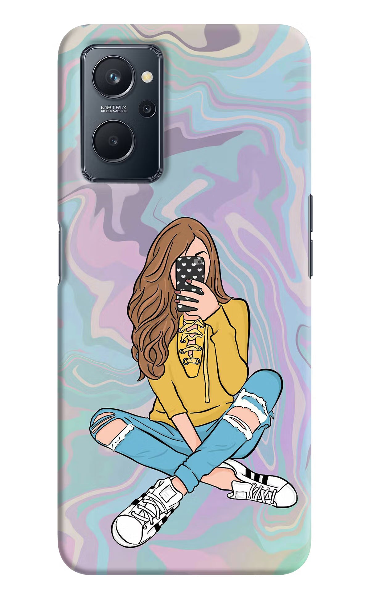 Selfie Girl Realme 9i 4G Hard Case Back Cover by Casekaro