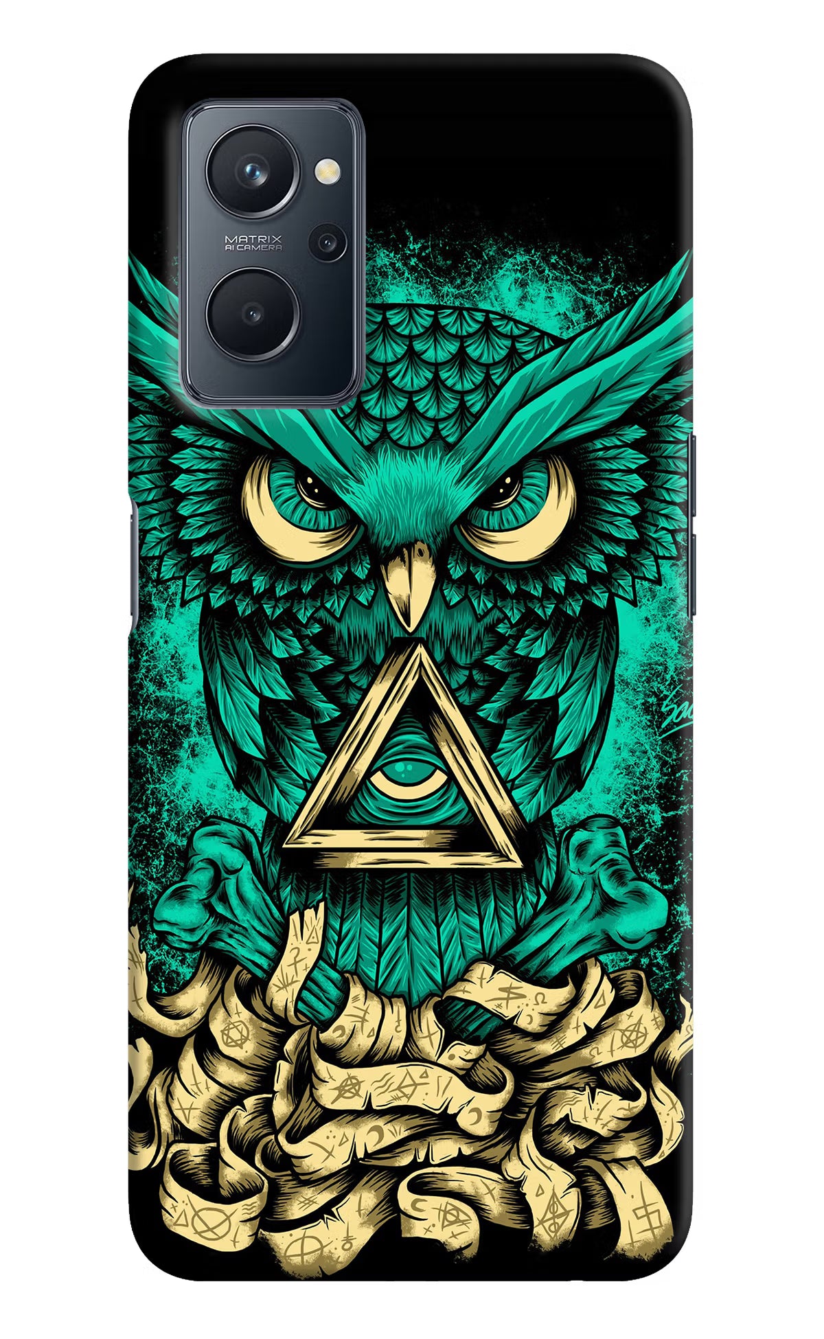 Green Owl Realme 9i 4G Hard Case Back Cover by Casekaro