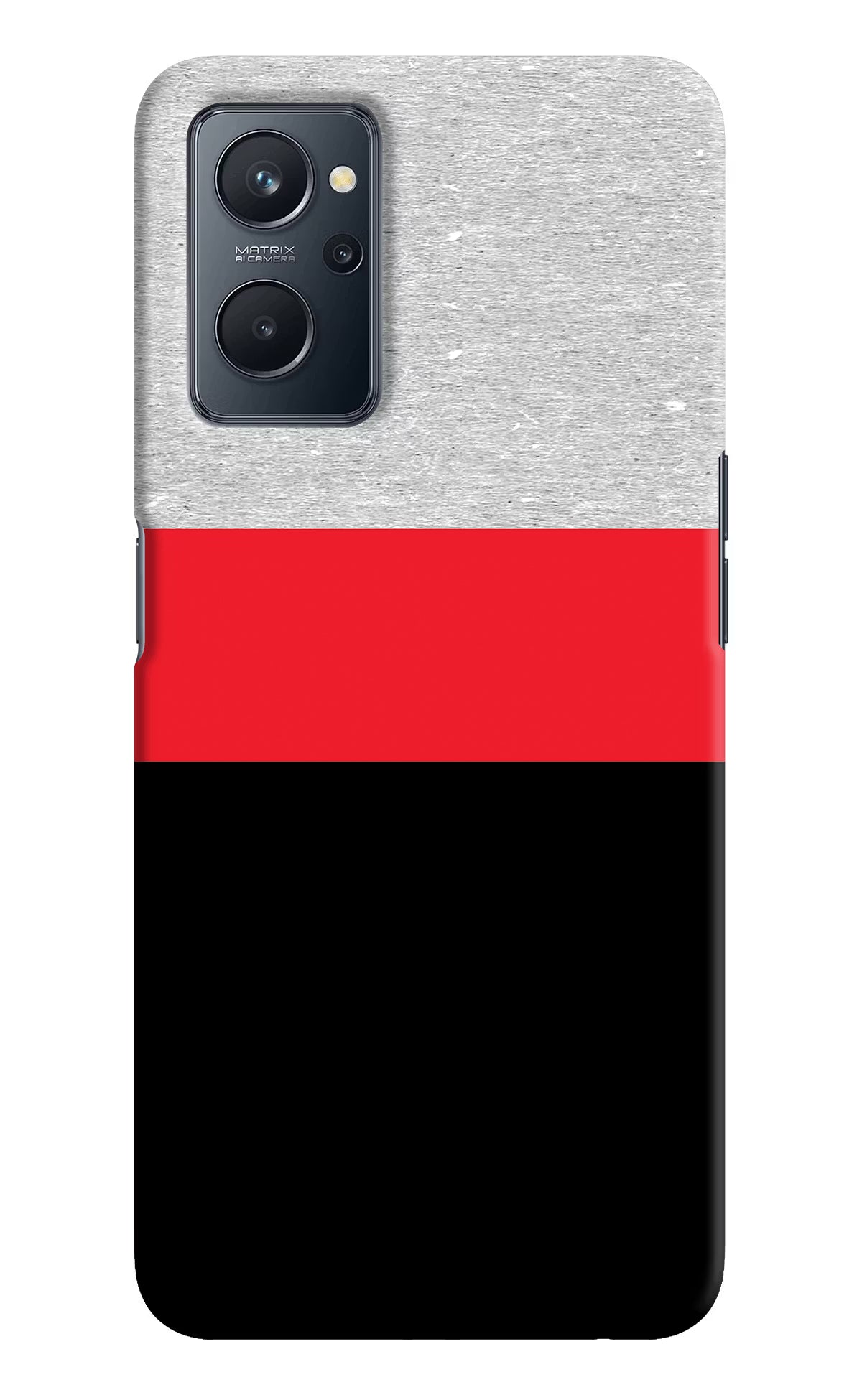 Tri Color Pattern Realme 9i 4G Hard Case Back Cover by Casekaro