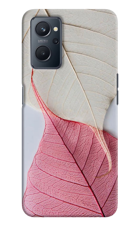 White Pink Leaf Realme 9i 4G Hard Case Back Cover by Casekaro