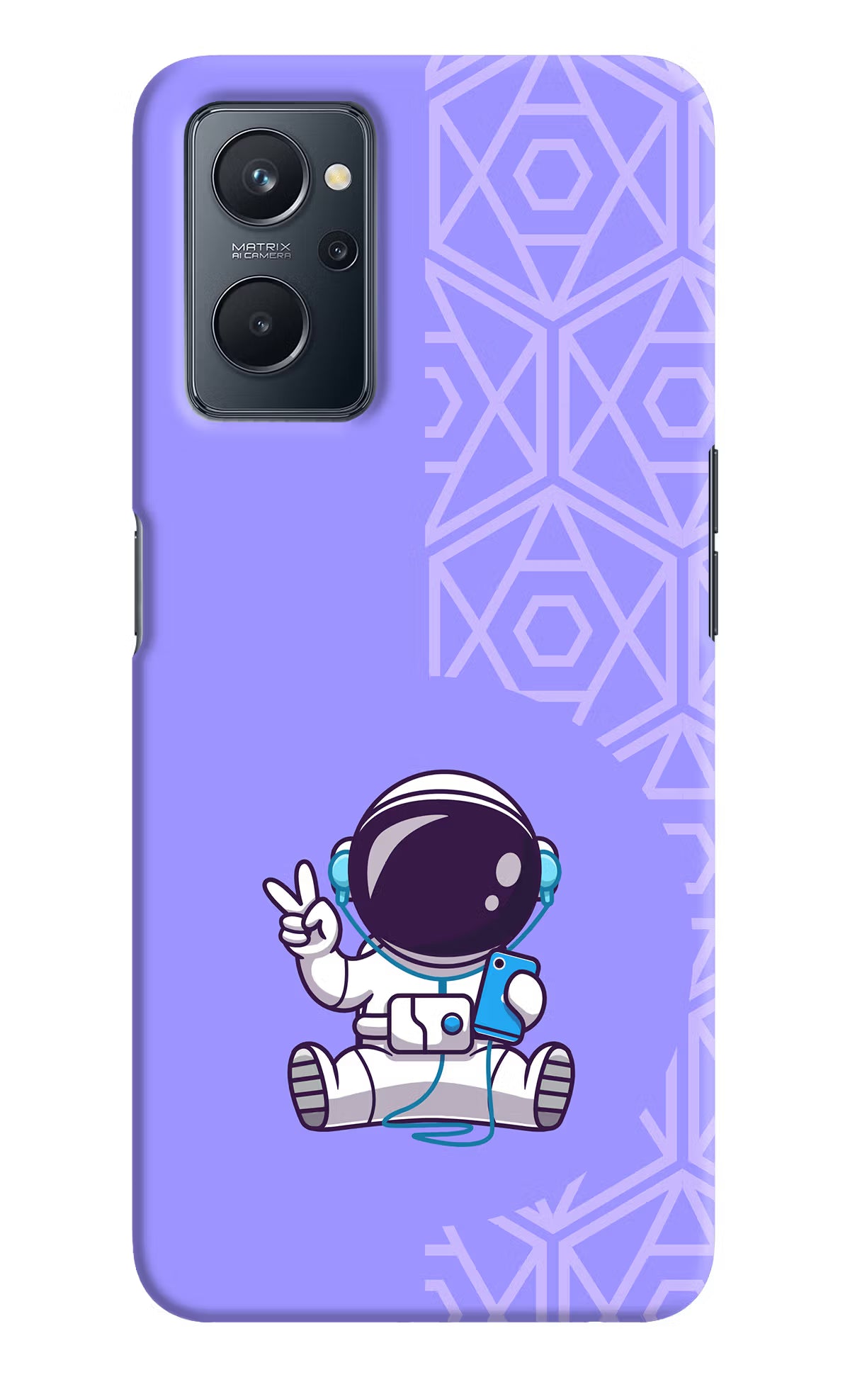 Cute Astronaut Chilling Realme 9i 4G Hard Case Back Cover by Casekaro