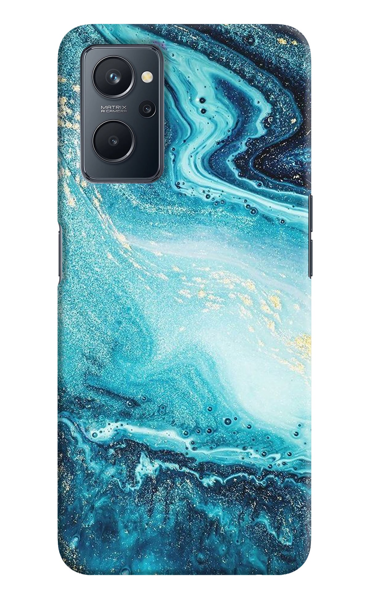 Blue Glitter Marble Realme 9i 4G Back Cover