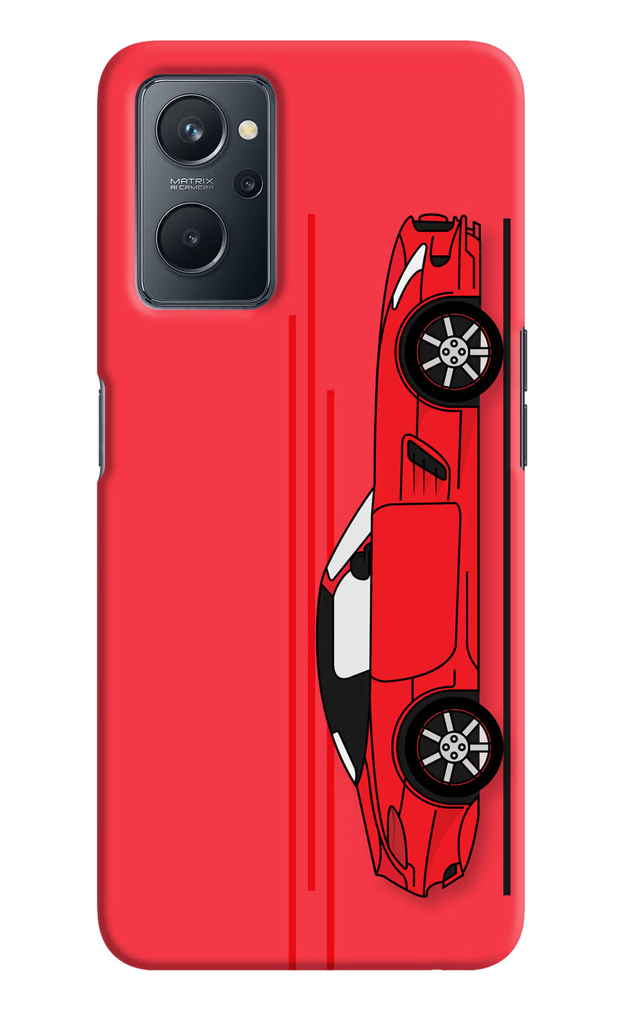Red Velocity Realme 9i 4G Back Cover, Hard case