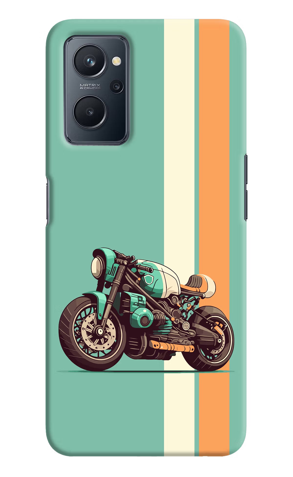 Striped Moto Drift Realme 9i 4G Hard Case Back Cover by Casekaro