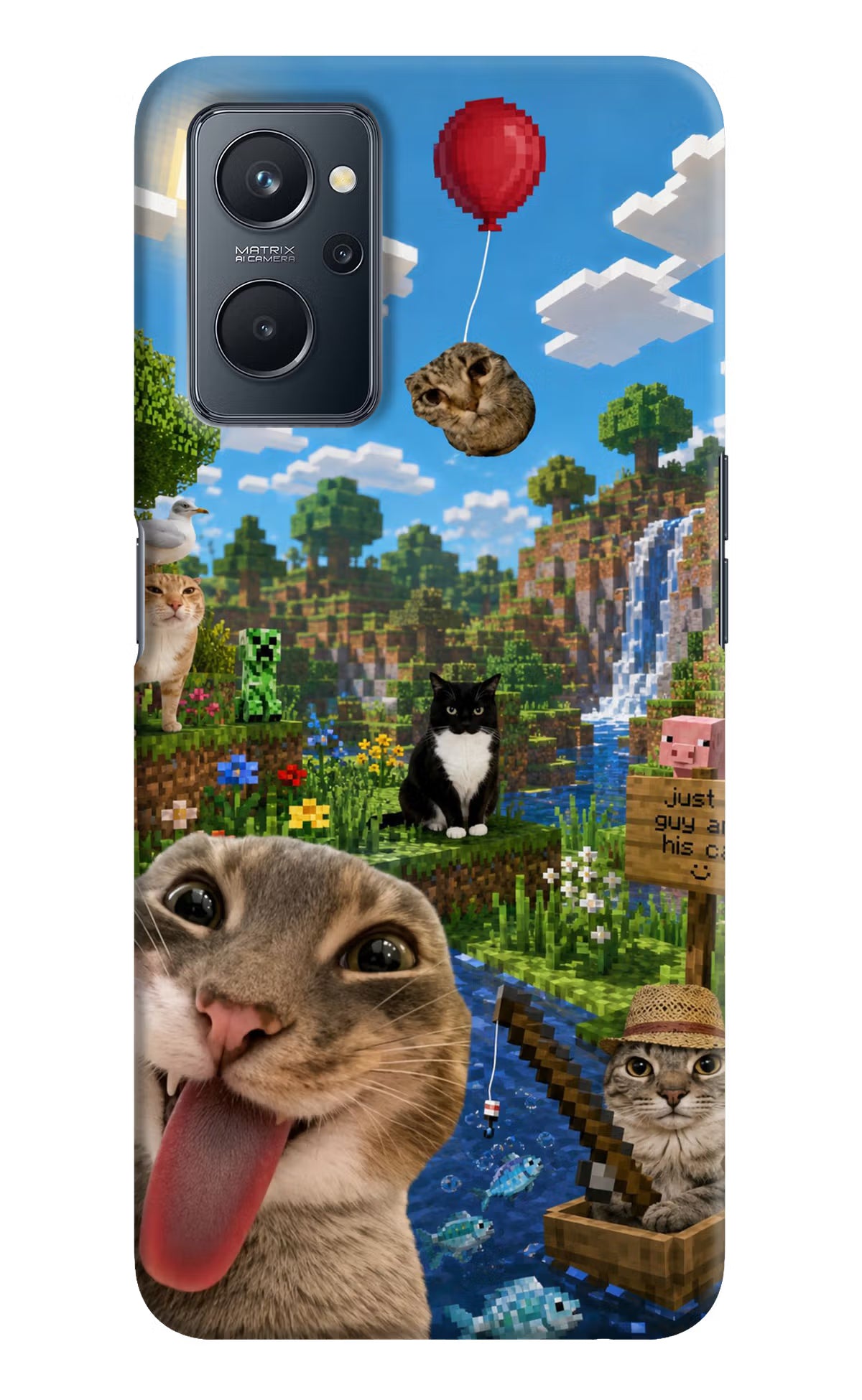 Minecraft Cat Chaos Realme 9i 4G Back Cover