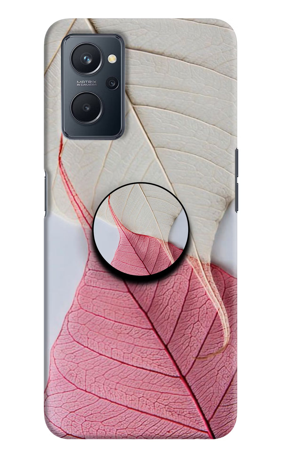 White Pink Leaf Realme 9i 4G Pop Case, Hard case